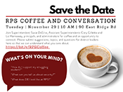 Join us for coffee and conversation flyer